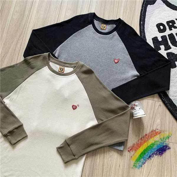 men's t-shirts patchwork human made t shirt men women t-shirt 1 1 raglan long sleeves embroidered heart tee t221007, White;black
men's t-shirts patchwork human made t shirt men women t-shirt 1 1 raglan long sleeves embroidered heart tee t221007, White;black