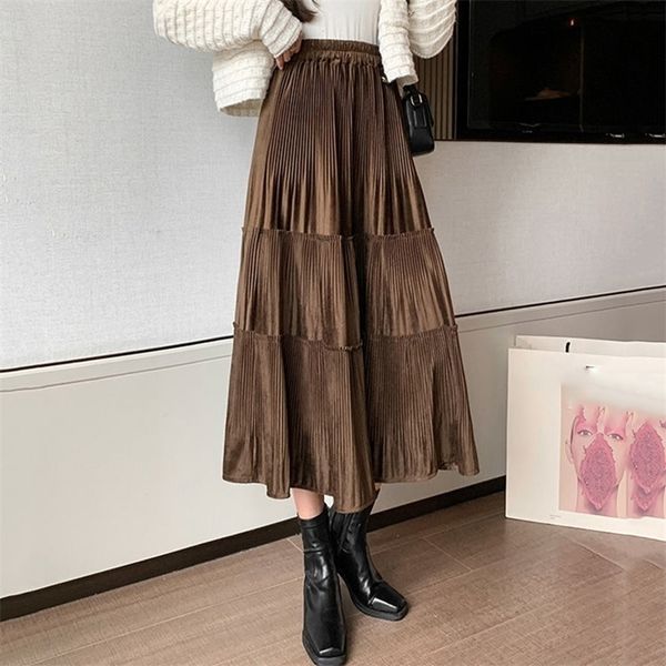 skirts lucyever vintage brown gold velour long woman autumn elastic high waisted midi women a line pleated 221007, Black
skirts lucyever vintage brown gold velour long woman autumn elastic high waisted midi women a line pleated 221007, Black