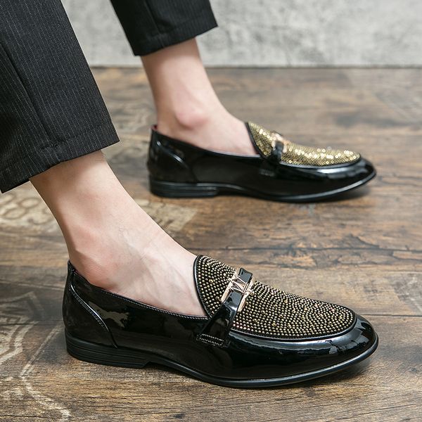 deluxe rhinestone oxford shoes pointed toe metal buckle one stirrup men's fashion formal casual shoes various sizes 38-47, Black
deluxe rhinestone oxford shoes pointed toe metal buckle one stirrup men's fashion formal casual shoes various sizes 38-47, Black