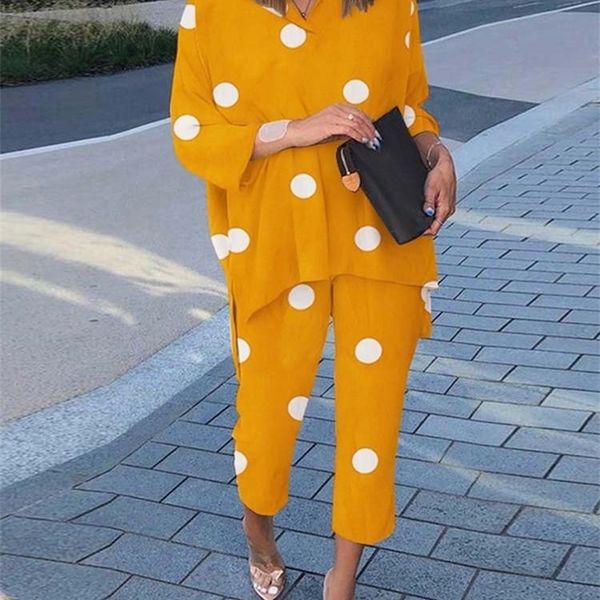 women's two piece pants two piece sets zanzea fashion polka dot printed pant sets women summer matching sets casual urban tracksuits tr, White