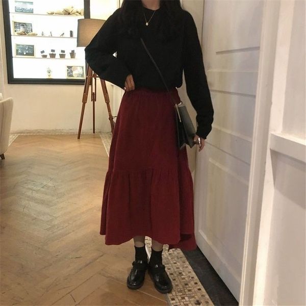 skirts lucyever vintage wine red corduroy women autumn winter irregular midi female high waist long a-line pleated 221007, Black
skirts lucyever vintage wine red corduroy women autumn winter irregular midi female high waist long a-line pleated 221007, Black