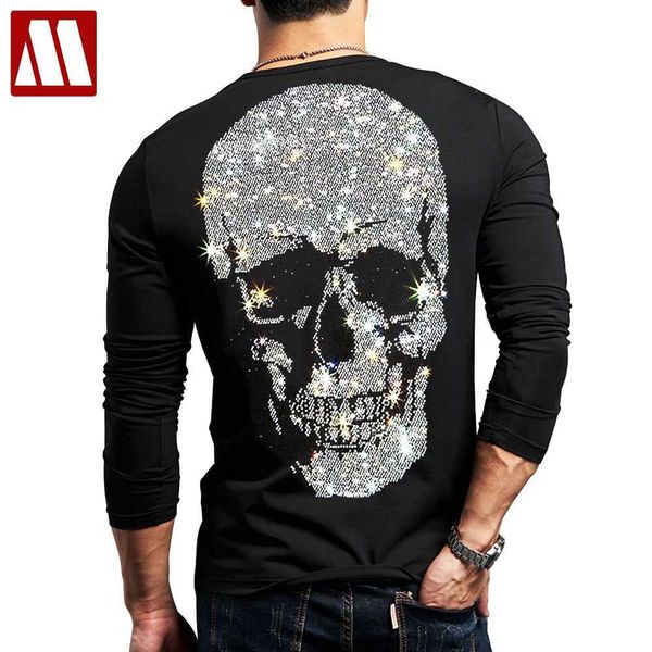 men's t-shirts new punk style men skull t-shirt long sleeves black drill man's tee summer brand male clothing homme diamond stone, White;black
men's t-shirts new punk style men skull t-shirt long sleeves black drill man's tee summer brand male clothing homme diamond stone, White;black