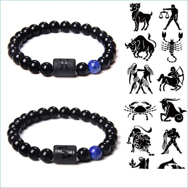 beaded strands 12 zodiac signs bracelet stone beads couple bracelets cancer leo virgo libra friend constellation for men women dh9k5, Black 
beaded strands 12 zodiac signs bracelet stone beads couple bracelets cancer leo virgo libra friend constellation for men women dh9k5, Black