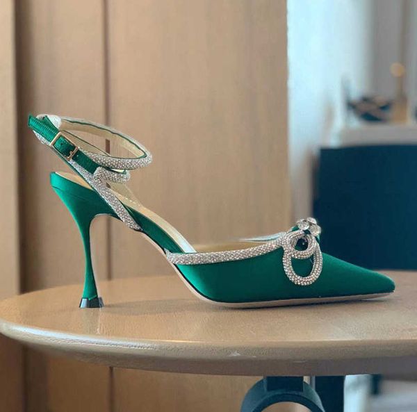 level mach green satin double-deck bow shoes crystal rhinestone evening dres 90mm high heel sandals women's slippers luxury designer, Black
level mach green satin double-deck bow shoes crystal rhinestone evening dres 90mm high heel sandals women's slippers luxury designer, Black