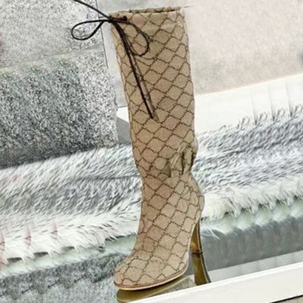 high heeled long boots autumn winter coarse heel women shoes real leather zipper letter lace up tassel boot designer shoe lady heels above s, Black 
high heeled long boots autumn winter coarse heel women shoes real leather zipper letter lace up tassel boot designer shoe lady heels above s, Black