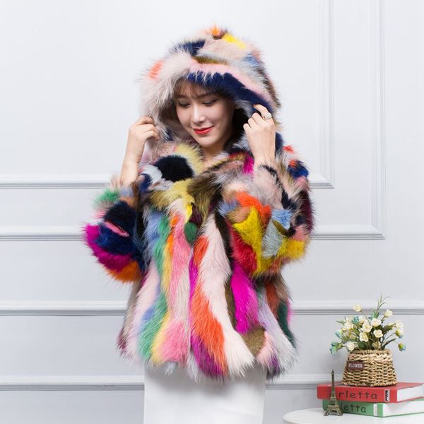 women's fur faux arrival 100 genuine mixed colorful raccoon coat hoodies real winter overcoat female natural jacket sr585 221006, Black
women's fur faux arrival 100 genuine mixed colorful raccoon coat hoodies real winter overcoat female natural jacket sr585 221006, Black