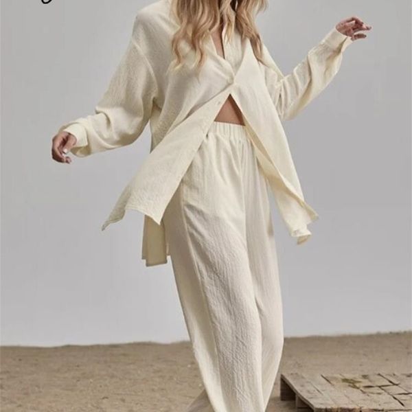 women's two piece pants elegant loose women shirt trouser suits long sleeve lapel shirts and elastic high wasit pants 2 pieces set fash, White
women's two piece pants elegant loose women shirt trouser suits long sleeve lapel shirts and elastic high wasit pants 2 pieces set fash, White