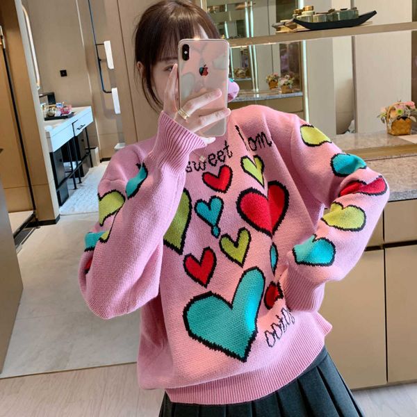 Sweaters Ebaihui Women's Knitted Sweater Pink Love Heart Thick Pullovers Loose Female Oversized Jumper Streetwear Fashion
Sweaters Ebaihui Women's Knitted Sweater Pink Love Heart Thick Pullovers Loose Female Oversized Jumper Streetwear Fashion
