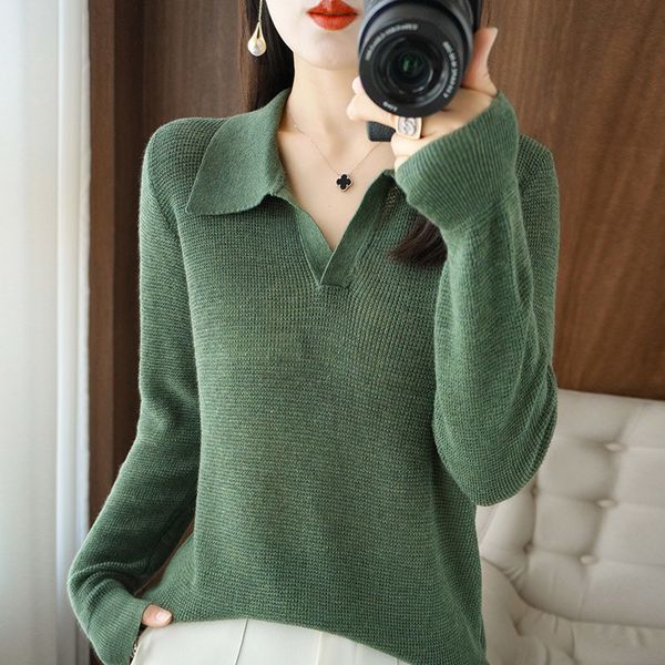 women's knits tees fashion autumn and winter women wool sweater lapel pullover slim casual knitted warm polo shirt sweater 221007, White
women's knits tees fashion autumn and winter women wool sweater lapel pullover slim casual knitted warm polo shirt sweater 221007, White
