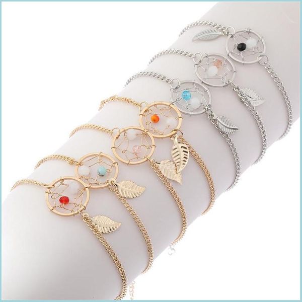charm bracelets dream catcher bracelet fashion womens leaf adjustable european and american bracelets wholesale 3669 q2 drop delivery dhrhs, Golden;silver
charm bracelets dream catcher bracelet fashion womens leaf adjustable european and american bracelets wholesale 3669 q2 drop delivery dhrhs, Golden;silver
