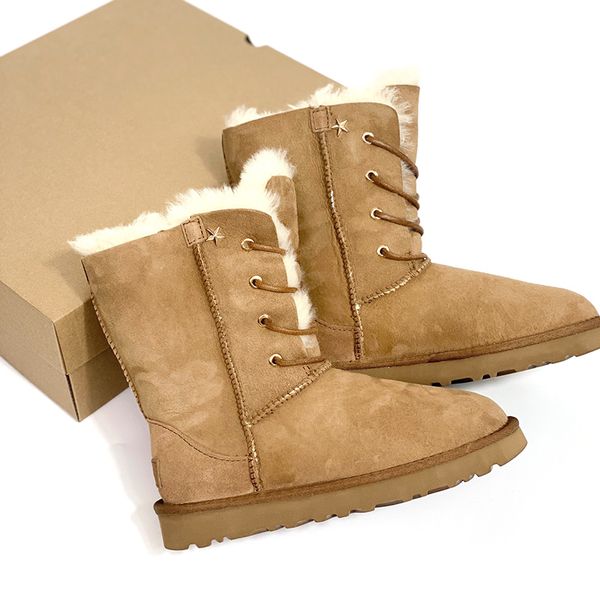 womens winter boot lace-up stars martin boots australia australian booties woman wool fur on leather snow shoes, Black
womens winter boot lace-up stars martin boots australia australian booties woman wool fur on leather snow shoes, Black