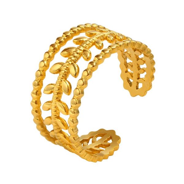 fashion gold color stainless steel ring hollow leaves wedding engagement open ring for women party jewelry gifts, Silver
fashion gold color stainless steel ring hollow leaves wedding engagement open ring for women party jewelry gifts, Silver