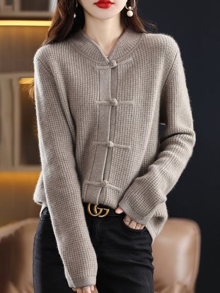 women's knits tees autumn winter women 100 pure wool cardigan casual knitted halfhigh collar china knot buckle sweater knitted cashmere, White
women's knits tees autumn winter women 100 pure wool cardigan casual knitted halfhigh collar china knot buckle sweater knitted cashmere, White