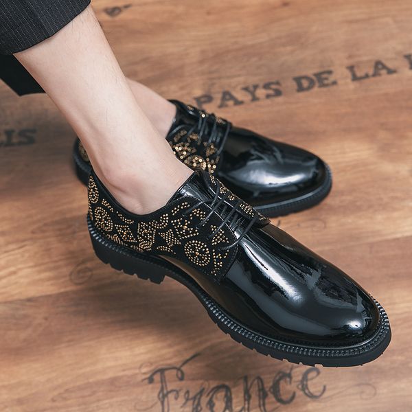 luxury brogue leather oxford shoes rhinestone patent pointed toe one stirrup men's fashion formal casual shoes various sizes, Black
luxury brogue leather oxford shoes rhinestone patent pointed toe one stirrup men's fashion formal casual shoes various sizes, Black