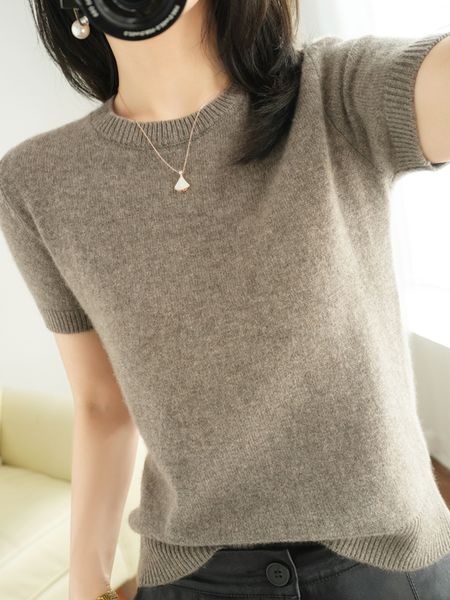 women's knits tees spring and summer shortsleeved women oneck slim wool cotton blend pullover vest tshirt knitted base sweater 221007, White
women's knits tees spring and summer shortsleeved women oneck slim wool cotton blend pullover vest tshirt knitted base sweater 221007, White
