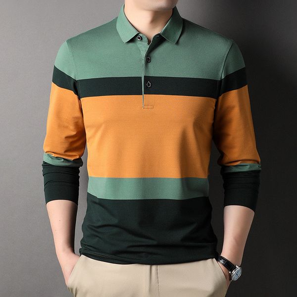 men's polos polo shirt for men long sleeve striped autumn multicolor fashion clothing casual male korean style polo t shirt 221006, White;black
men's polos polo shirt for men long sleeve striped autumn multicolor fashion clothing casual male korean style polo t shirt 221006, White;black