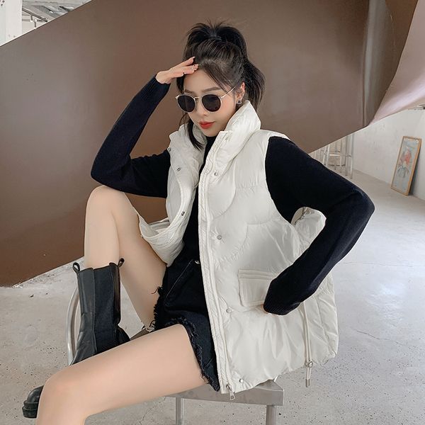 women's vests cotton vest autumn and winter bright student korean version loose waistcoat outside wearing vest jacket vest women 221007, Black;white
women's vests cotton vest autumn and winter bright student korean version loose waistcoat outside wearing vest jacket vest women 221007, Black;white