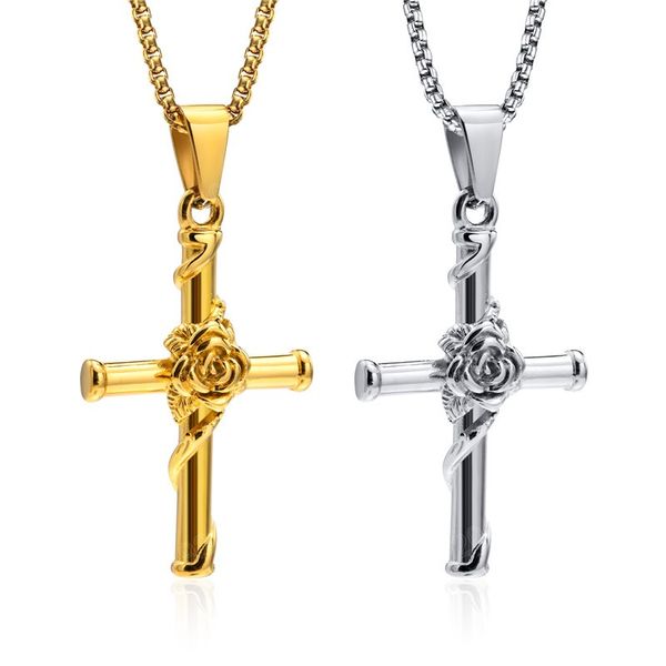 simple classic stainless steel rose flower pendant necklace gold silver color punk vintage necklaces jewelry for men
simple classic stainless steel rose flower pendant necklace gold silver color punk vintage necklaces jewelry for men