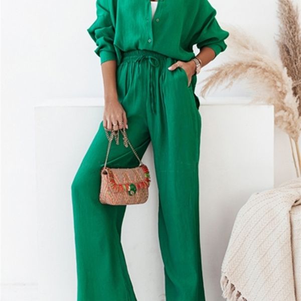 women's two piece pants spring casual tracksuit women shirt trouser suits loose solid and high waist wide leg lace up pants two piece, White
women's two piece pants spring casual tracksuit women shirt trouser suits loose solid and high waist wide leg lace up pants two piece, White
