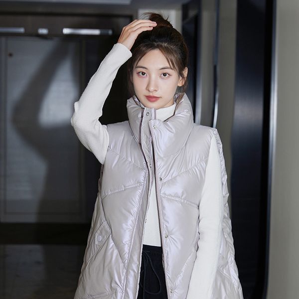 women's vests autumn and winter down cotton vest women's short fashion stand collar bright surface wear vest jacket 221007, Black;white
women's vests autumn and winter down cotton vest women's short fashion stand collar bright surface wear vest jacket 221007, Black;white