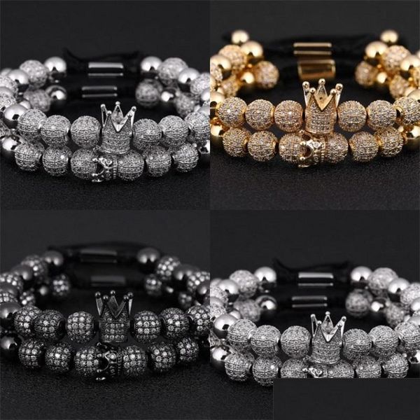 charm bracelets 2pcs/set luxury crown charm men bracelets 8mm micro pave cz round braided rame bracelet pseira feminina handmade jewe dhfnk, Golden;silver
charm bracelets 2pcs/set luxury crown charm men bracelets 8mm micro pave cz round braided rame bracelet pseira feminina handmade jewe dhfnk, Golden;silver
