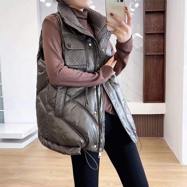 women's vests korean version stand collar short thickened cotton vest waistcoat women's autumn and winter casual loose shiny down, Black;white
women's vests korean version stand collar short thickened cotton vest waistcoat women's autumn and winter casual loose shiny down, Black;white