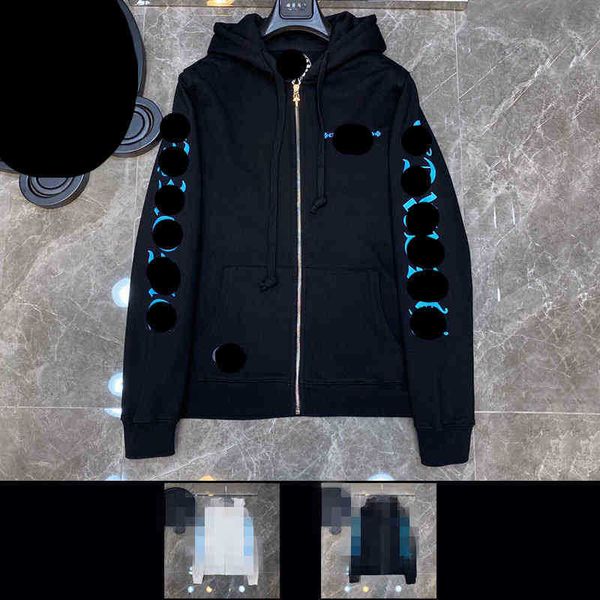 men's fleece street tide ch hoodie cross new leisure hip hop high zipper cardigan sweater sanskrit horseshoe designer classic tracksuit, Black
men's fleece street tide ch hoodie cross new leisure hip hop high zipper cardigan sweater sanskrit horseshoe designer classic tracksuit, Black