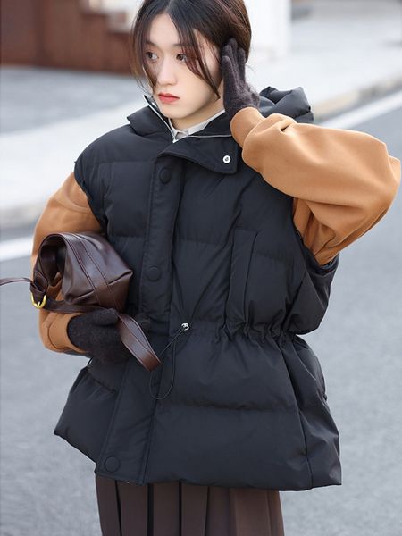 women's vests janveny winter puffer feather sleeveless hooded vest jacket women 90 duck down drawstring fluffy waistcoat warm gilet 221, Black;white
women's vests janveny winter puffer feather sleeveless hooded vest jacket women 90 duck down drawstring fluffy waistcoat warm gilet 221, Black;white