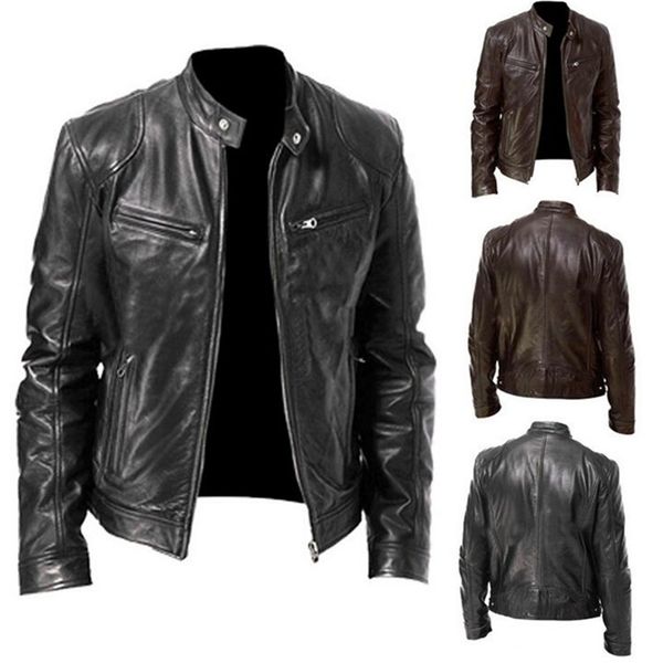 men's leather faux autumn winter pu jacket slim fit stand collar male anti-wind motorcycle lapel diagonal zipper 221007, Black
men's leather faux autumn winter pu jacket slim fit stand collar male anti-wind motorcycle lapel diagonal zipper 221007, Black