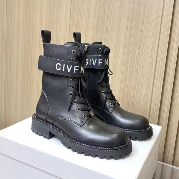 half boots womens ankle boots martin boot luxury designer belt buckle decoration cowskin low heel lace up round toes zip shoe, Black
half boots womens ankle boots martin boot luxury designer belt buckle decoration cowskin low heel lace up round toes zip shoe, Black