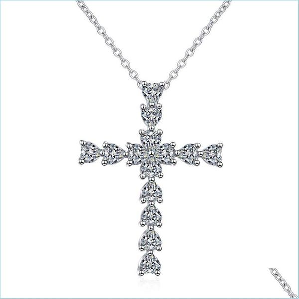pendant necklaces heart-shaped zircon cross pendant clavicle chain personality european and american design light luxury product drop dhqk3, Silver
pendant necklaces heart-shaped zircon cross pendant clavicle chain personality european and american design light luxury product drop dhqk3, Silver