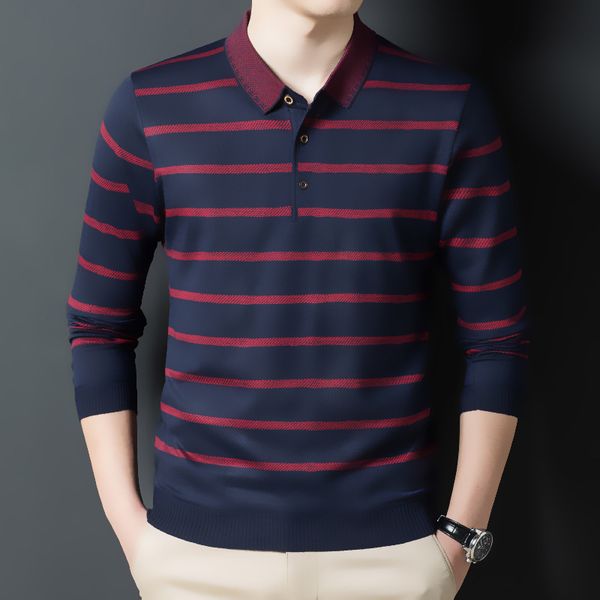 men's polos mlshp autumn and winter long sleeve polo shirt men fashion turn down collar business casual wide stripe loose male 3xl 221, White;black
men's polos mlshp autumn and winter long sleeve polo shirt men fashion turn down collar business casual wide stripe loose male 3xl 221, White;black