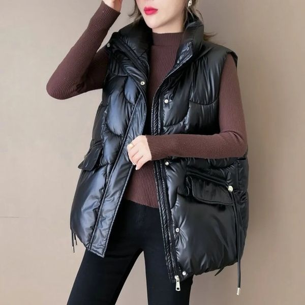 women's vests autumn and winter warm stand collar cotton vest fashion allmatch solid color sleeveless vest cardigan women's casual, Black;white
women's vests autumn and winter warm stand collar cotton vest fashion allmatch solid color sleeveless vest cardigan women's casual, Black;white