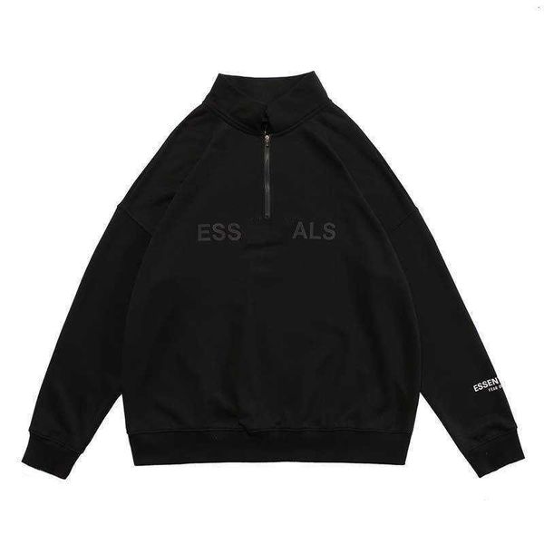 fashion brand hoodie autumn half zip high neck sweatshirt for men and women loose long sleeve black 
fashion brand hoodie autumn half zip high neck sweatshirt for men and women loose long sleeve black
