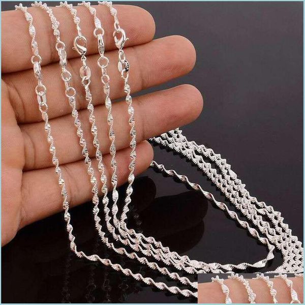 chains 10pcs water waves chains 1.2mm 925 sterling sier necklace 16"-30" sh540 q2 drop delivery 2021 jewelry necklaces pendants bd, Silver
chains 10pcs water waves chains 1.2mm 925 sterling sier necklace 16"-30" sh540 q2 drop delivery 2021 jewelry necklaces pendants bd, Silver