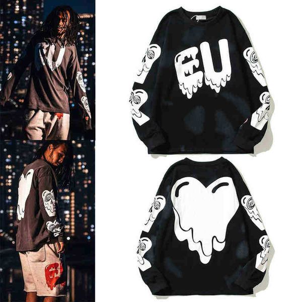 men's t-shirt spring american eu dissolving heart warm long sleeved youth loose casual washing water used thin sweater fafw, White;black
men's t-shirt spring american eu dissolving heart warm long sleeved youth loose casual washing water used thin sweater fafw, White;black