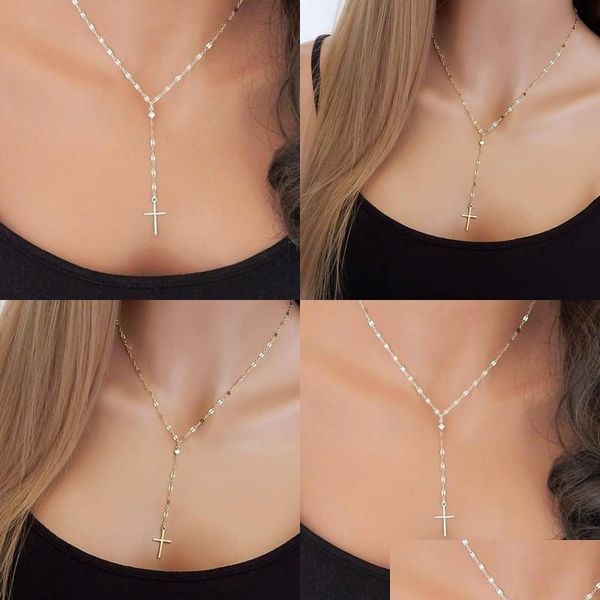 pendant necklaces retro cross pendant collarbone necklace jewelry women plated gold fashion chain new pattern 1 2ld j2 drop delivery dhhvl, Silver
pendant necklaces retro cross pendant collarbone necklace jewelry women plated gold fashion chain new pattern 1 2ld j2 drop delivery dhhvl, Silver
