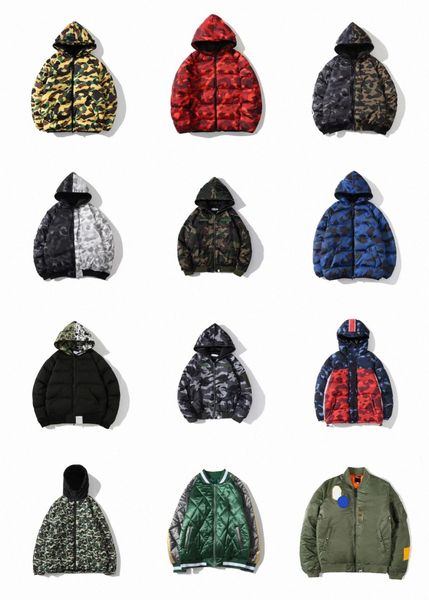 mens women designer shark jackets cotton clothes autumn winter camouflage printed zipper keep warm coats bap, Black;brown
mens women designer shark jackets cotton clothes autumn winter camouflage printed zipper keep warm coats bap, Black;brown