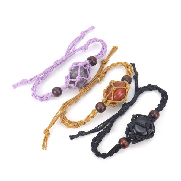 mki woven adjustable net bag bracelet irregular stone onyx quartz amethyst crystal braided retractable bangle for women men, Golden;silver
mki woven adjustable net bag bracelet irregular stone onyx quartz amethyst crystal braided retractable bangle for women men, Golden;silver