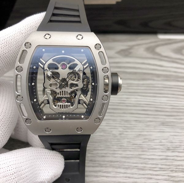 fashionable men's mechanical watch barrel shaped 50/43/16mm dial super advanced movement automatic winding rubber strap skull head watc, Slivery;brown
fashionable men's mechanical watch barrel shaped 50/43/16mm dial super advanced movement automatic winding rubber strap skull head watc, Slivery;brown