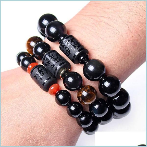 beaded strands natural obsidian beaded strands luxury designer rainbow eye cylinder bracelet dragon and phoenix decorative pattern b dhzin, Black
beaded strands natural obsidian beaded strands luxury designer rainbow eye cylinder bracelet dragon and phoenix decorative pattern b dhzin, Black