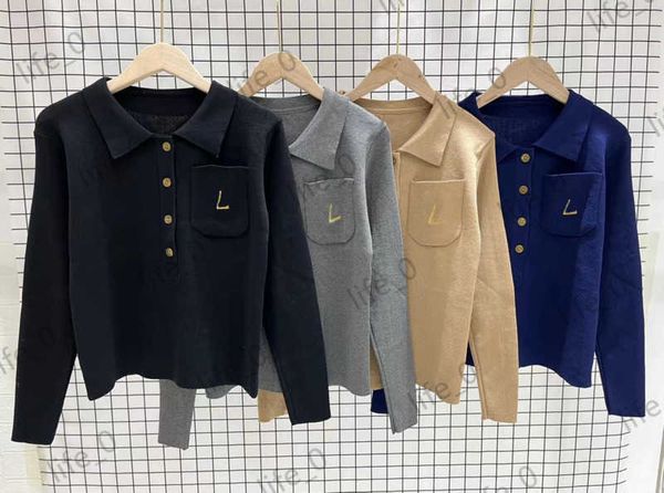 brand cardigan womens sweater monogrammed logo gold thread embroidered pocket cardigans lapel half button pullover knitwear casual women sw, White;black
brand cardigan womens sweater monogrammed logo gold thread embroidered pocket cardigans lapel half button pullover knitwear casual women sw, White;black