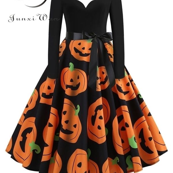 casual dresses women christmas dress winter long sleeve v neck pumpkin print halloween costume party vintage s 3xl clothing 221007, Black;gray
casual dresses women christmas dress winter long sleeve v neck pumpkin print halloween costume party vintage s 3xl clothing 221007, Black;gray