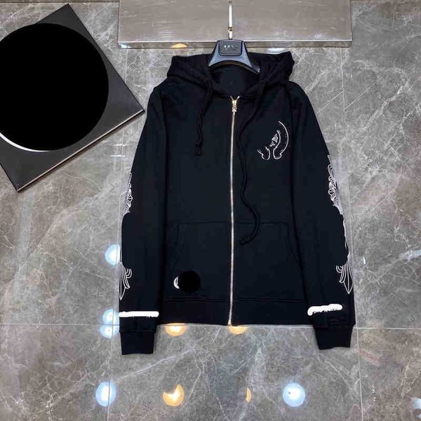 men's fleece 21 autumn and winter ch hoodie classic horseshoe cross sanskrit large flower arm zipper jacket hooded sweater versatile wo, Black
men's fleece 21 autumn and winter ch hoodie classic horseshoe cross sanskrit large flower arm zipper jacket hooded sweater versatile wo, Black