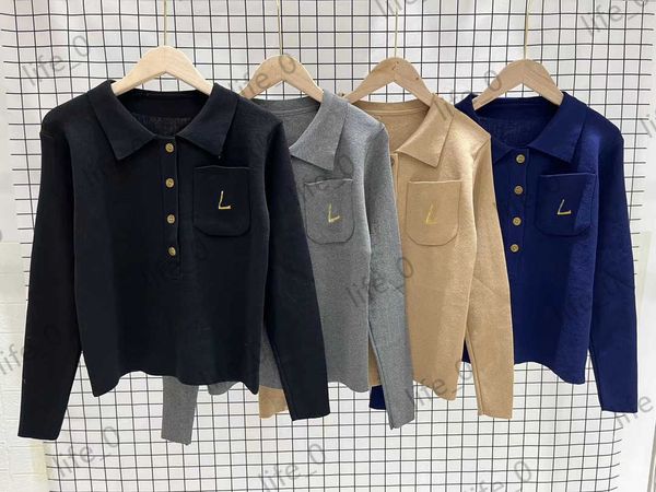 brand cardigan womens sweater monogrammed logo gold thread embroidered pocket cardigans lapel half button pullover knitwear casual women sw, White;black
brand cardigan womens sweater monogrammed logo gold thread embroidered pocket cardigans lapel half button pullover knitwear casual women sw, White;black