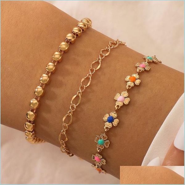 link chain link chain 3pcs/sets bohemia colorf flowers bracelets for women charming gold bead alloy metal adjustable jewelry gift 3 dhcen, Black
link chain link chain 3pcs/sets bohemia colorf flowers bracelets for women charming gold bead alloy metal adjustable jewelry gift 3 dhcen, Black