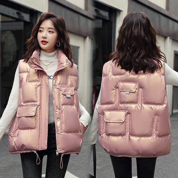 women's vests autumn and winter women's cotton vest thickened warm and bright korean version fashion loose cotton vest with waistc, Black;white
women's vests autumn and winter women's cotton vest thickened warm and bright korean version fashion loose cotton vest with waistc, Black;white