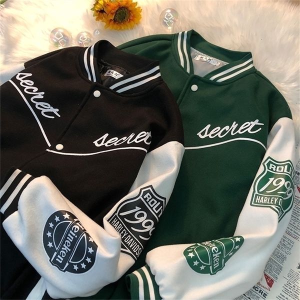 womens jackets streetwear hip hop harajuku baseball uniforms american street autumn winter men women fashion jacket retro green couples coat, Black;brown
womens jackets streetwear hip hop harajuku baseball uniforms american street autumn winter men women fashion jacket retro green couples coat, Black;brown