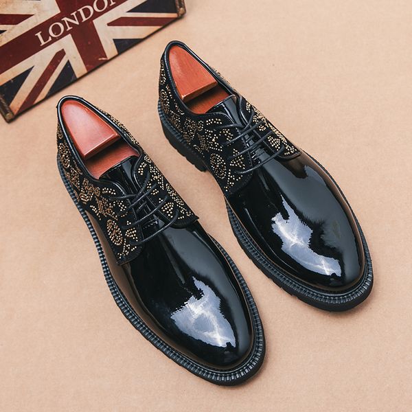 luxury brogue leather oxford shoes rhinestone patent pointed toe one stirrup men's fashion formal casual shoes multiple sizes, Black
luxury brogue leather oxford shoes rhinestone patent pointed toe one stirrup men's fashion formal casual shoes multiple sizes, Black