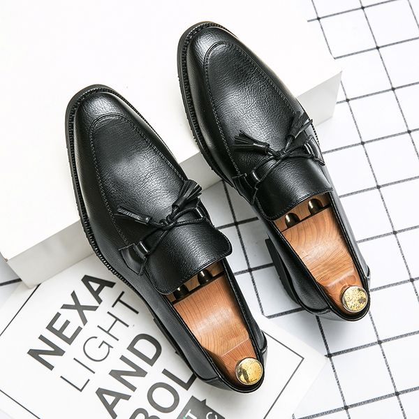 vegan oxford shoes pointed toe tassel one stirrup men's fashion formal casual shoes multi-sizes 38-47, Black
vegan oxford shoes pointed toe tassel one stirrup men's fashion formal casual shoes multi-sizes 38-47, Black